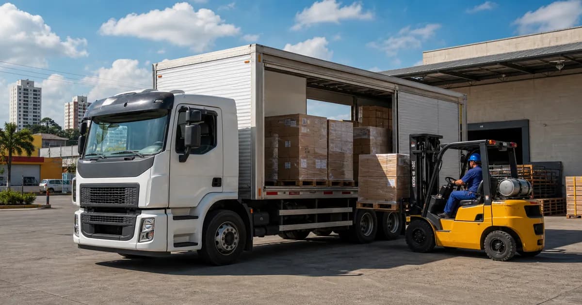 Caminhão truck em operação de frete regional e distribuição no Brasil